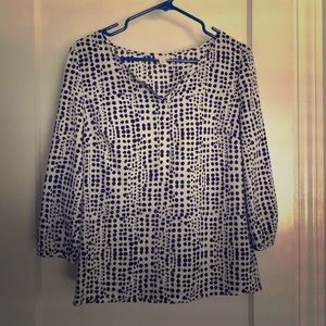 Navy polka-dot top